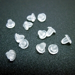 Clear Rubber Stopper Earring Backs (20 pairs)